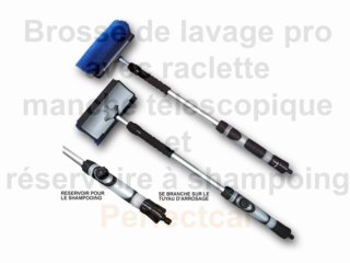 brosse de lavage pro avec raclette-manche-telescopique et reservoire shampoing perfectcar