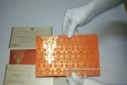 W-4796E, 250 GSM, Tangerine Color , Shimmer Paper, Sikh Wedding Invitations