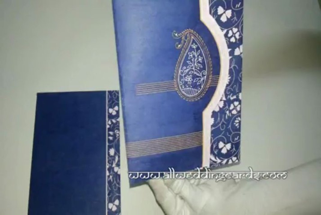 W-4772B, Blue Color, Wooly Paper, Indian Cards, Indian Traditional Cards