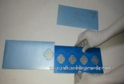 W-4479, Smoky Blue Color, Shimmer Teal Paper, Islamic Wedding Invitations, Indian Cards