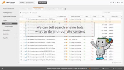 Making search-engine-friendly pages with WebMeUp.