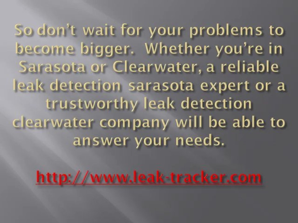THE PROBLEM WITH WATER LEAKS