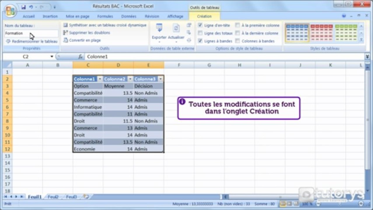 Comment Insérer Un Tableau Avec Excel 2007 Vidéo Dailymotion 7527