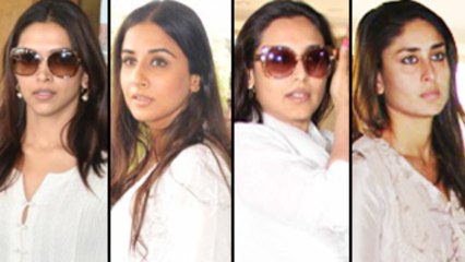 Deepika, Vidya, Rani, Kareena @ Priyanka Chopra's father's prayer meet