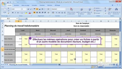 Comment utiliser les modèles préinstallés avec Excel 2007 ?