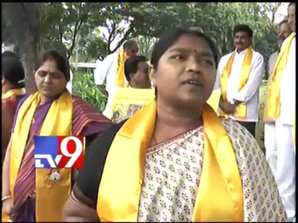 TDP protests against price rise of essential commodities