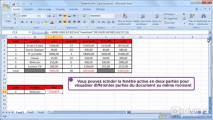 Comment travailler avec plusieurs documents Excel 2007 ?