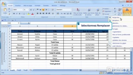 Comment rechercher et remplacer avec Excel 2007 ?