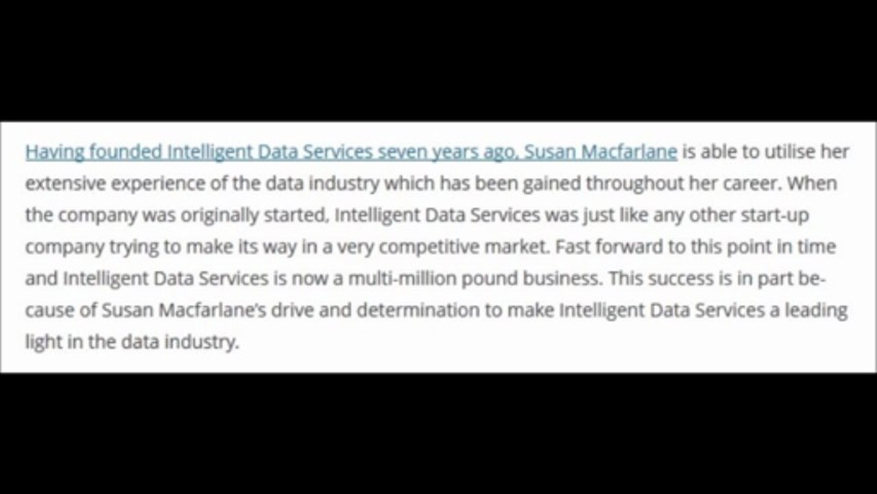 Intelligent Data Services - Susan Macfarlane