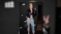 Miley Cyrus Flaunts Her Flat Tummy in a Racy Leather Crop Top