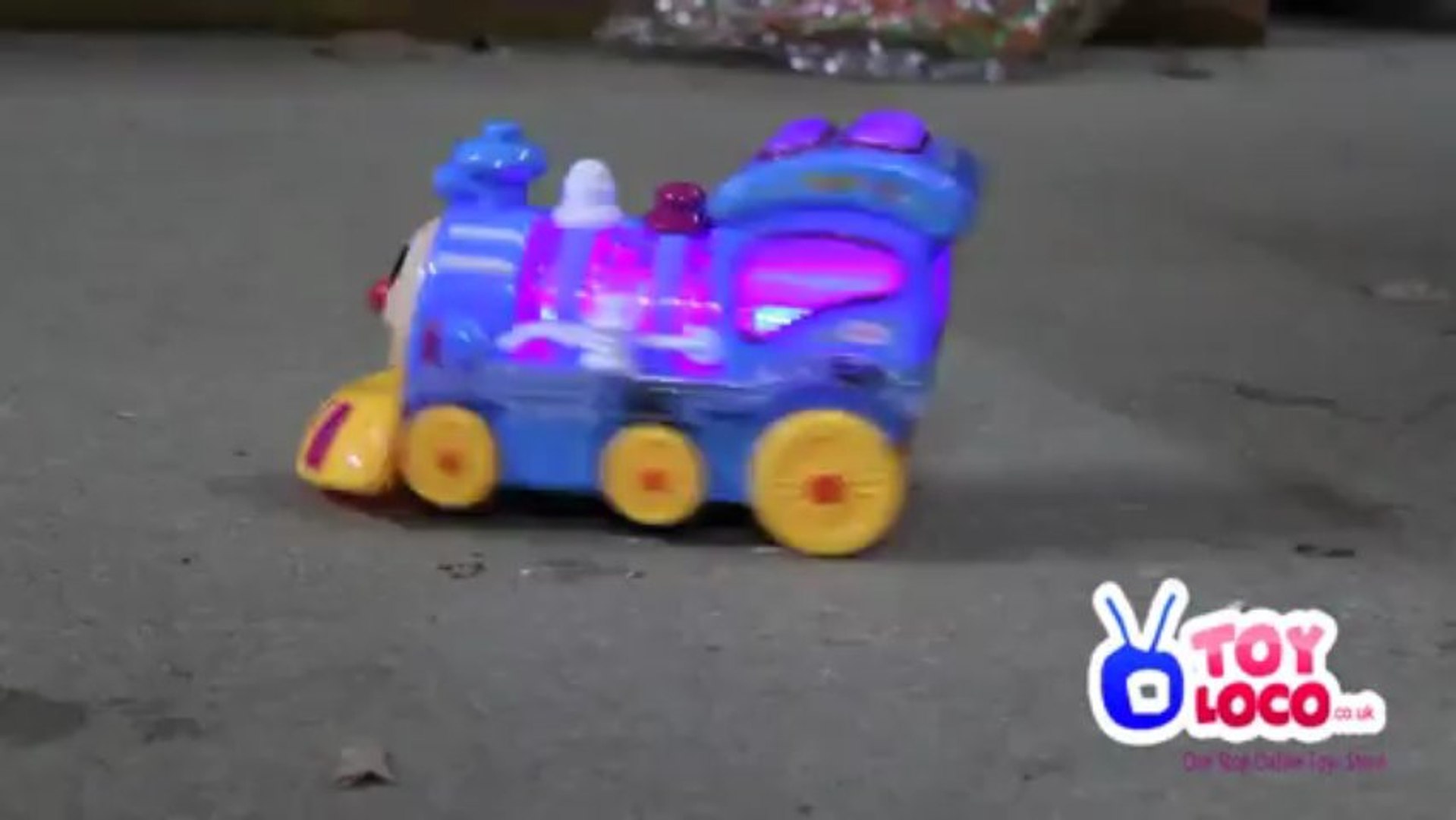 動画あり！！★K.Oヨシヤ バンプンゴーチューチュートレイン★ブリキ汽車 Battery Operated Funny Choo Choo Bump And Go Train Toy 618 Demo