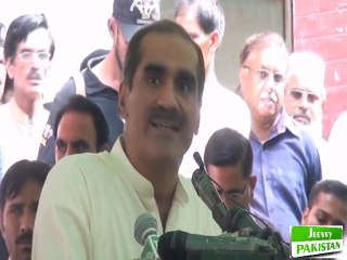 Minister For Pakistan Railway Khawaja Saad Rafiq meet the press at Railway Head quarter Lahore.