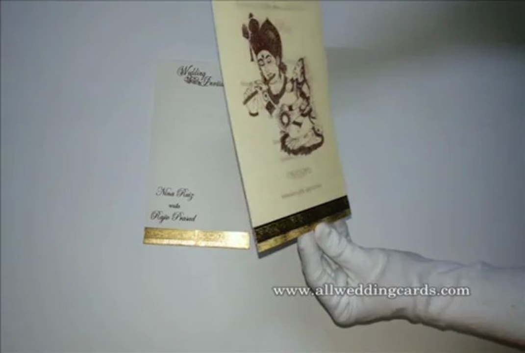 W-5150,250 GSM, Matte Ivory , Indian Cards, Hindu Cards, Muslim Wedding Invitations