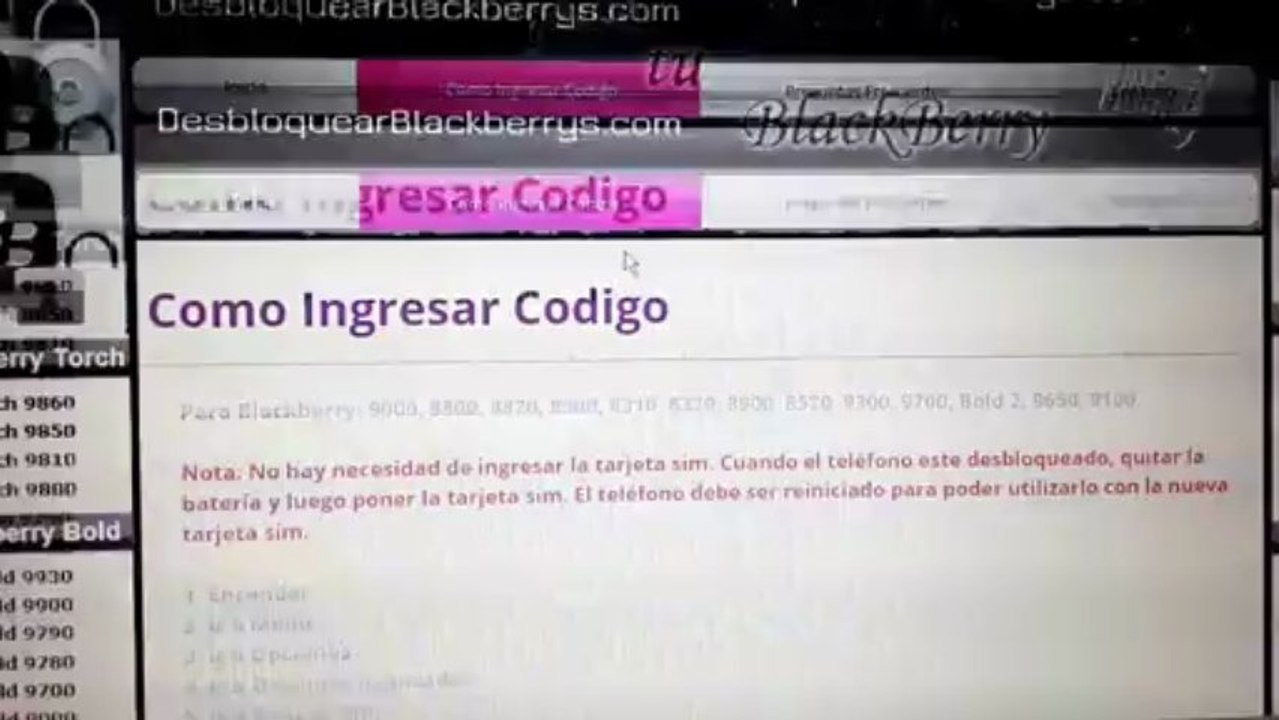 DESBLOQUEAR BLACKBERRYS POR IMEI