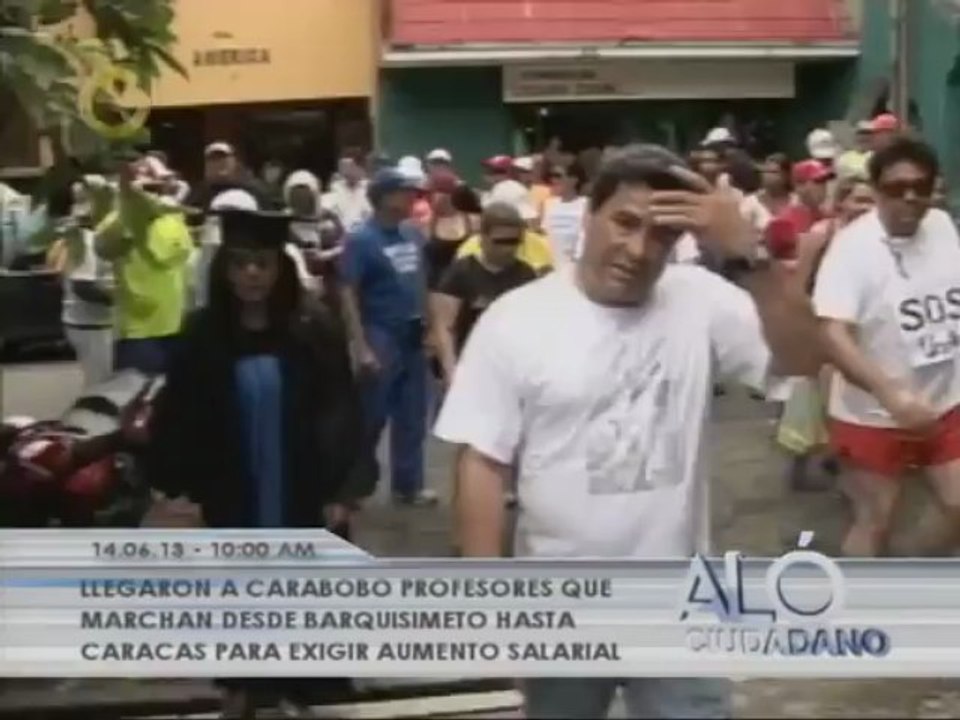 Llegan a Carabobo los profesores que marchan desde Barquisimeto hasta Caracas para exigir aumento salarial