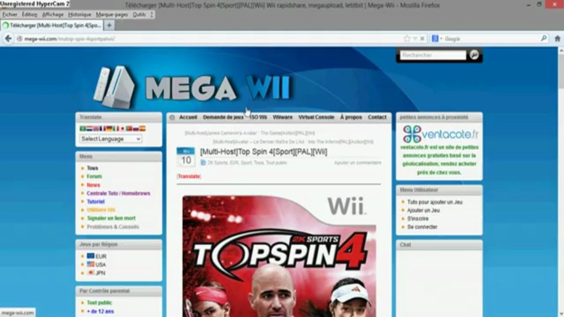 TUTO - Télécharger un jeu wii GRATUITEMENT avec Mega Wii - Video Dailymotion