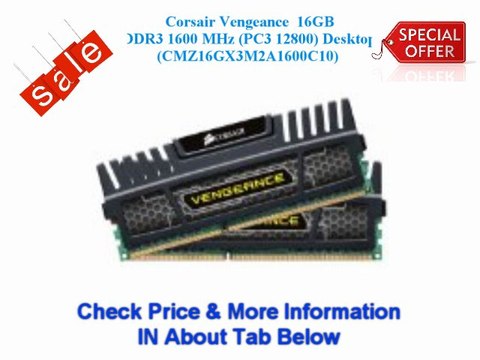 @+ Get Now!!! Corsair Vengeance 16GB (2x8GB) DDR3 1600 MHz (PC3 12800) Desktop Memory (CMZ16GX3M2A1600C10) Cheap Price #$$$#
