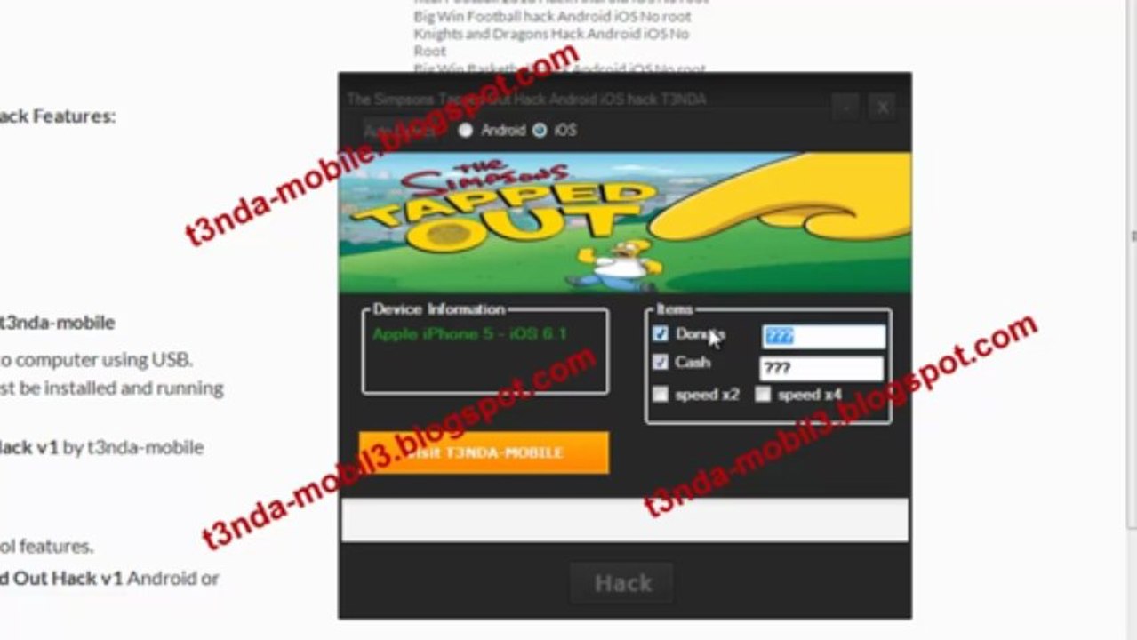 The Simpsons Tapped Out Hack Android iOS No Root