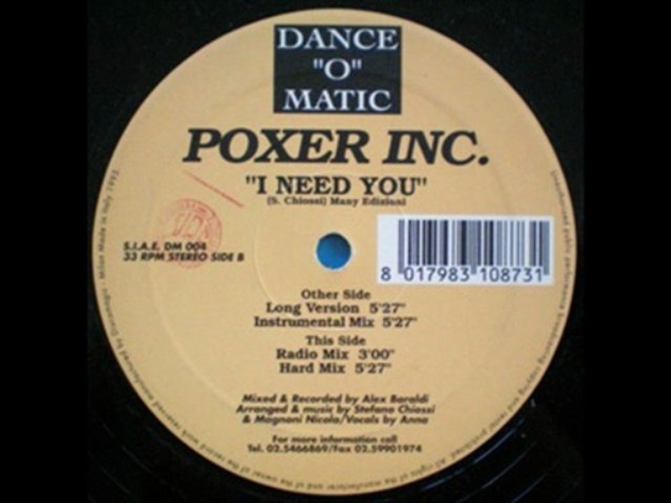 Poxer Inc. - I Need You (Radio Mix)