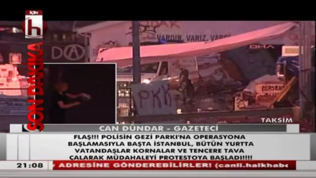 taksime sert müdahale can dündar: kadın ve çocuklara gaz bombası atıldı. 15.06.2013 saat 21:00