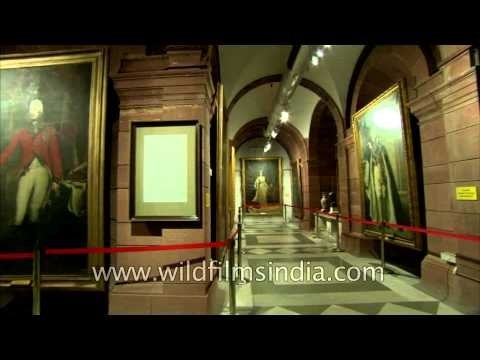 Portraits on display in the Marble hall of Rashtrapati Bhavan