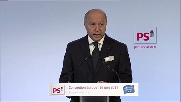 Convention Europe : Laurent Fabius, ministre des Affaires étrangères