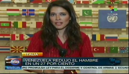 Reconoce FAO a gobierno venezolano por reducir el hambre en el país