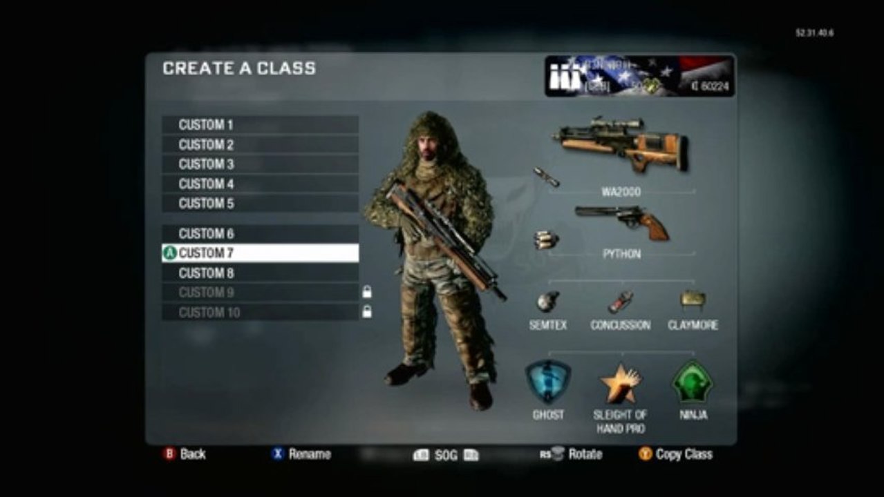 Black Ops: Prestige 6 Class setup, W/L, K/D