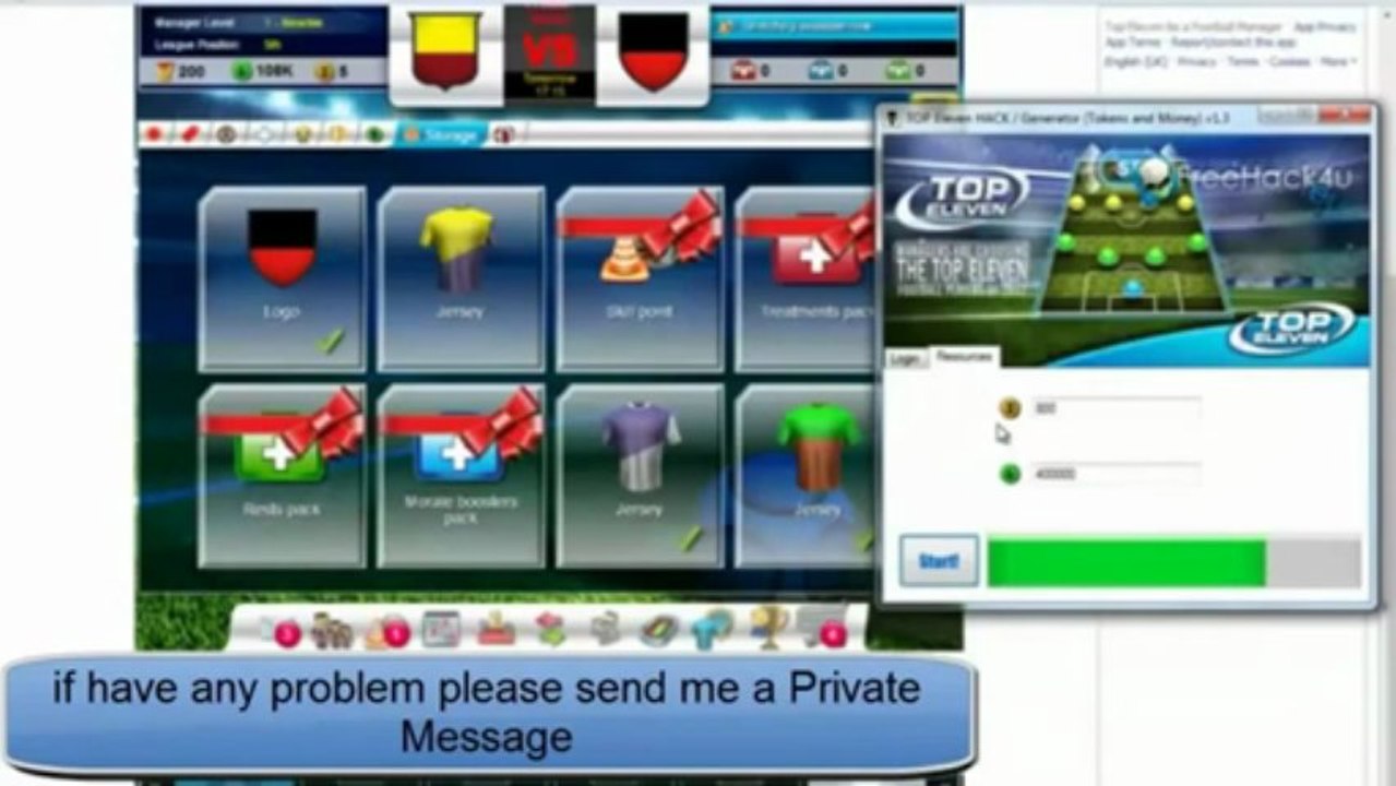 Top Eleven tokens and cash hack Download NEW VERSION 2013