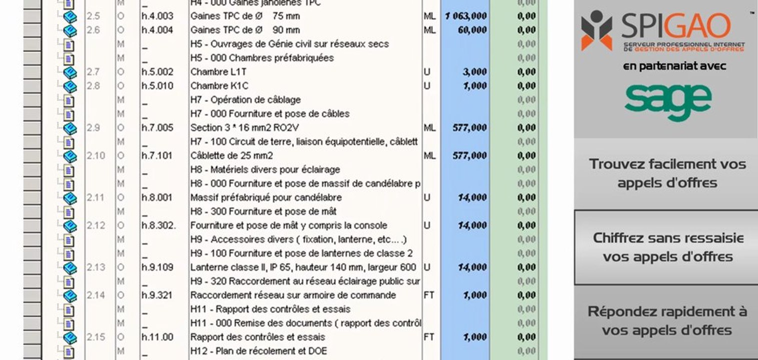 Exploitez vos appels d'offres du BTP avec SPIGAO et Sage Multi Devis