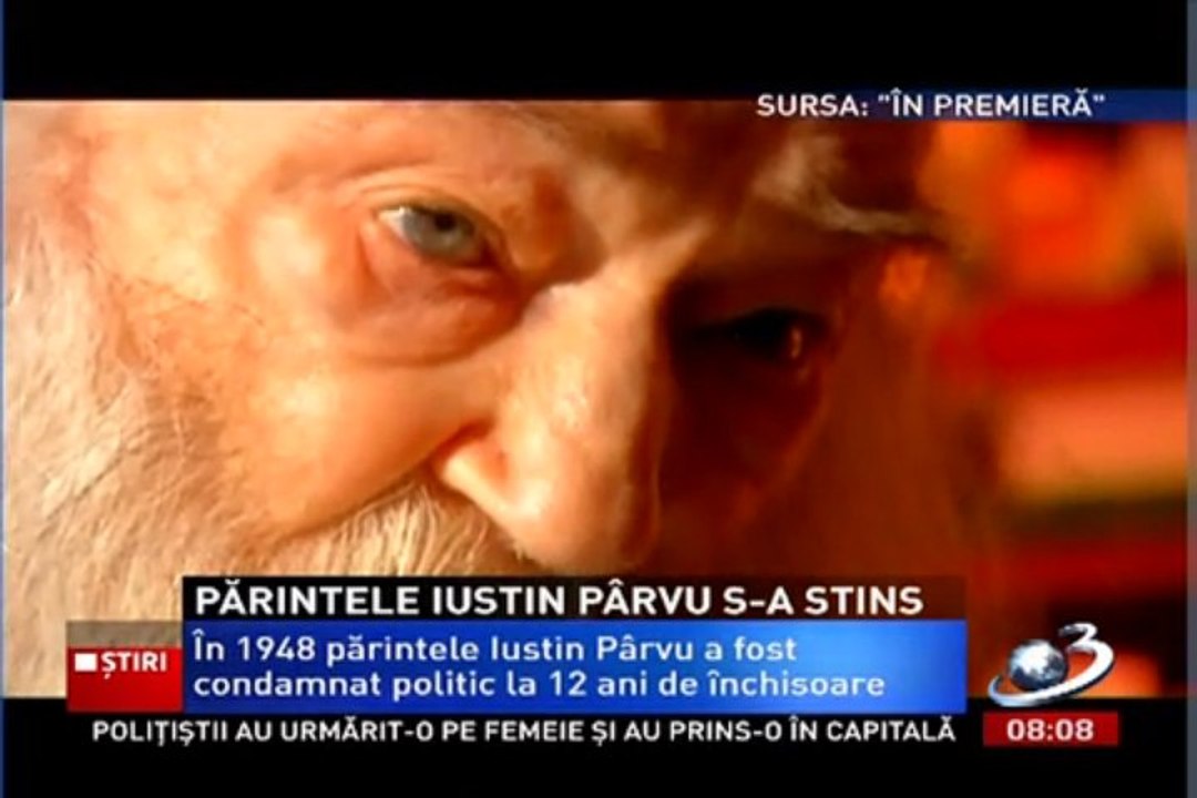 PARINTELE IUSTIN PARVU la Antena 3 (imagini filmate pt. emisiunea "In premiera")