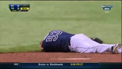 Alex Cobb reçoit une balle de baseball dans la tête à 165km/h