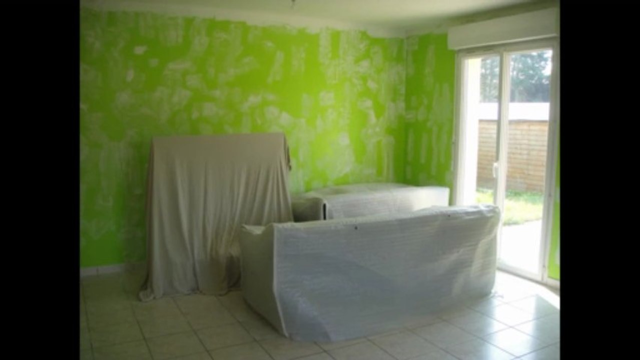 Entreprise peinture Caen-Rénovation salon dans pavillon-enduit-et-peinture-www.gouttedepeinture.com