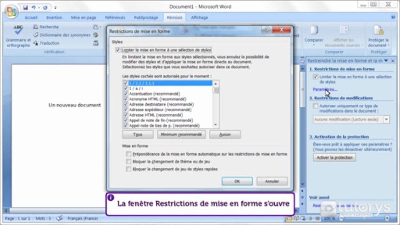 Comment protéger un document avec Word 2007