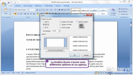 Comment utiliser le zoom avec Word 2007 ?