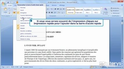 Comment utiliser le ruban et la barre d'accès rapide avec Word 2007 ?