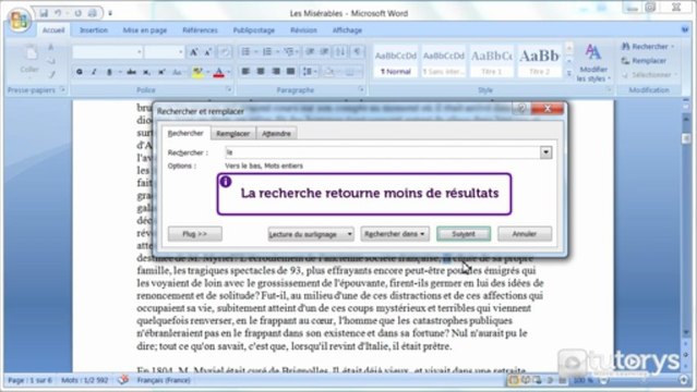 Comment utiliser la recherche avancée avec Word 2007 ?