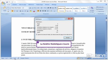 Comment consulter les statistiques d'un document Word 2007 ?