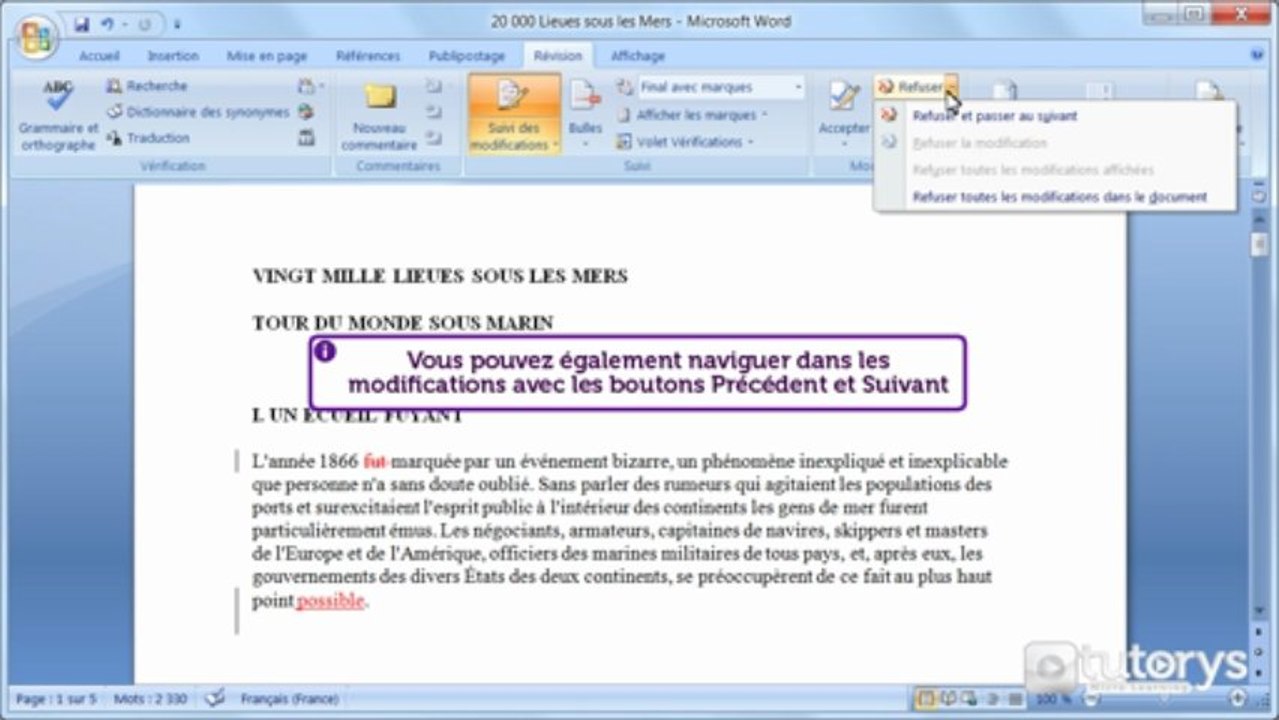 Comment travailler à plusieurs sur un document avec Word 2007 ?