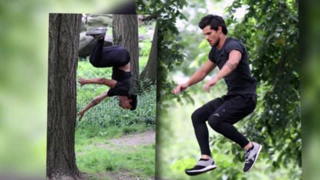 Taylor Lautner Shows Off His Sexy Toned Body on Set