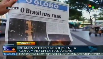 A la calle 100 mil personas contra alza de pasaje en Río de Janeiro