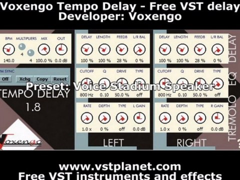 Voxengo Tempo Delay - Free VST delay - vstplanet.com