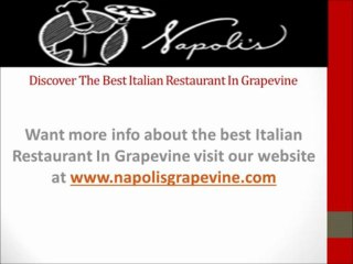 Experience The Best Italian Restaurant in Grapevine