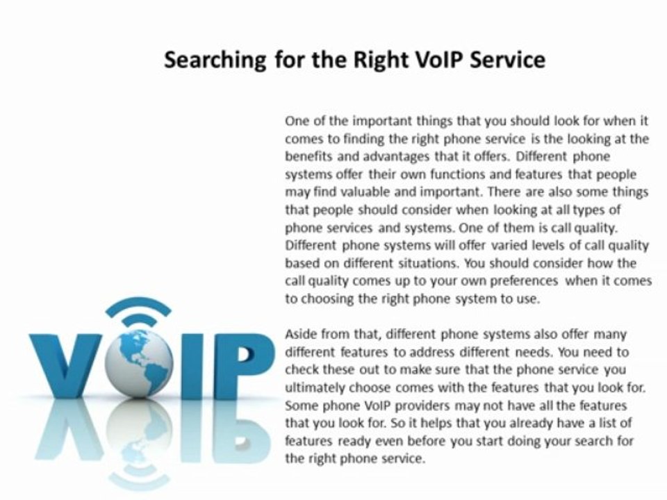 Searching for the Right VoIP Service