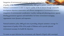 Environmental economics, policies and development in Pakistan