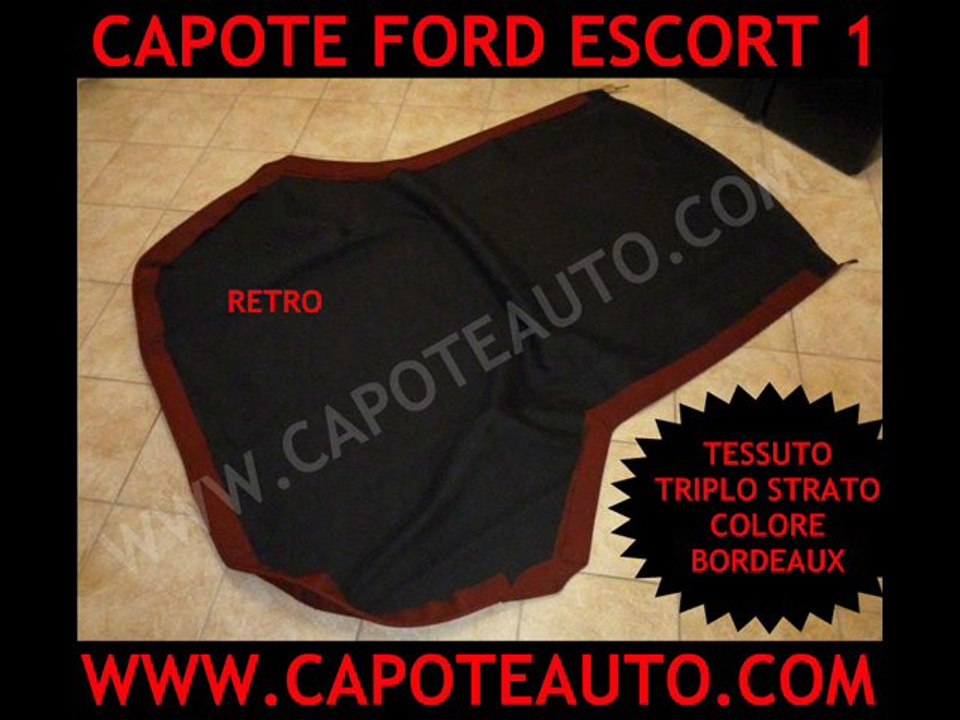 cappottina cappotta capote auto Ford Escort 1 serie tessuto Sonnenland rosso rossa prezzo cabrio