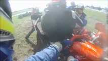 Racer pulls other driver out from under vehicle