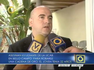 Asesinan a estudiante de la UCAB para robarle una cadena de oro