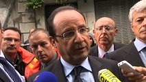 Déclaration du président de la République dans les zones sinistrées par les crues en Haute-Garonne