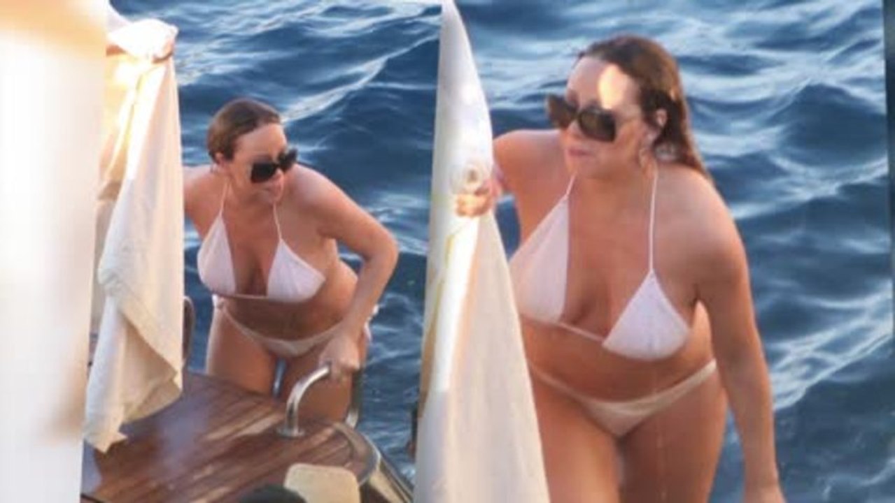Mariah Carey in weißem Bikini